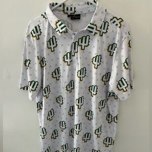Men’s Yatta Golf Cactus Theme Polo, Size: Large